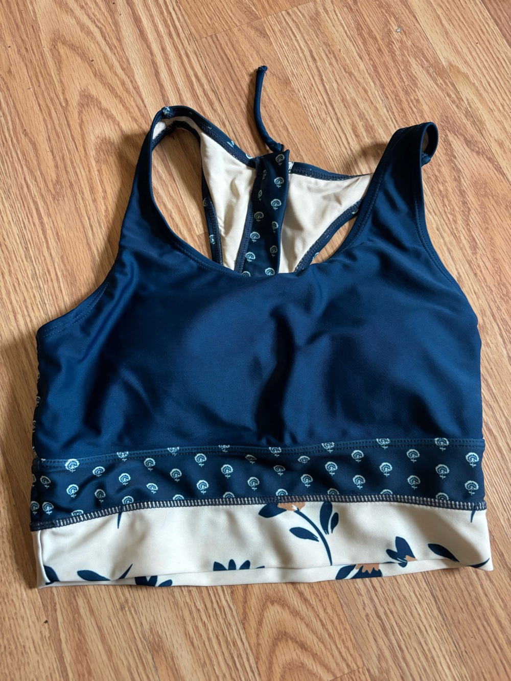 Nani swimwear Navy Blue Swimsuit top with Patterned Trim